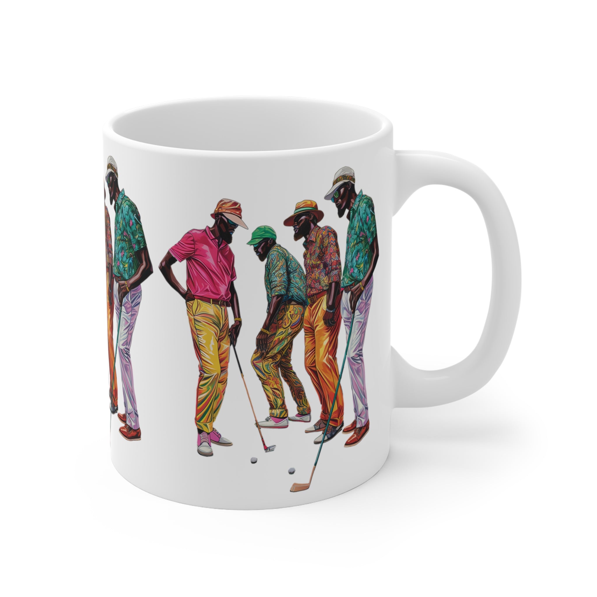 Black Men Golfers Coffee Mug.