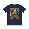 Black woman pop art tee, Afrocentric graphic shirt, scream comic tee, retro 70s psychedelic top, Black streetwear fashion, Afro pop culture shirt, vibrant Black woman art tee, halftone retro t-shirt, Afro art clothing, bold comic style tee