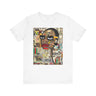 Boss Babe graphic tee featuring an abstract cartoon-style Black woman with bold yellow framed eyeglasses. The design has a vibrant, graffiti-inspired aesthetic that celebrates African American beauty, confidence, and urban art style.