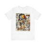 Boss Babe graphic tee featuring an abstract cartoon-style Black woman with large round black eyeglasses. The design has a vibrant, graffiti-inspired aesthetic that celebrates African American beauty, confidence, and urban art style.