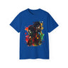 Abstract art tee shirt in royal.