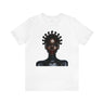 Copper Coiled Bantu Knots tee shirt in white.Afrocentric Bantu Knots Tee