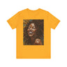 Afro Locs Girl Tee in gold.