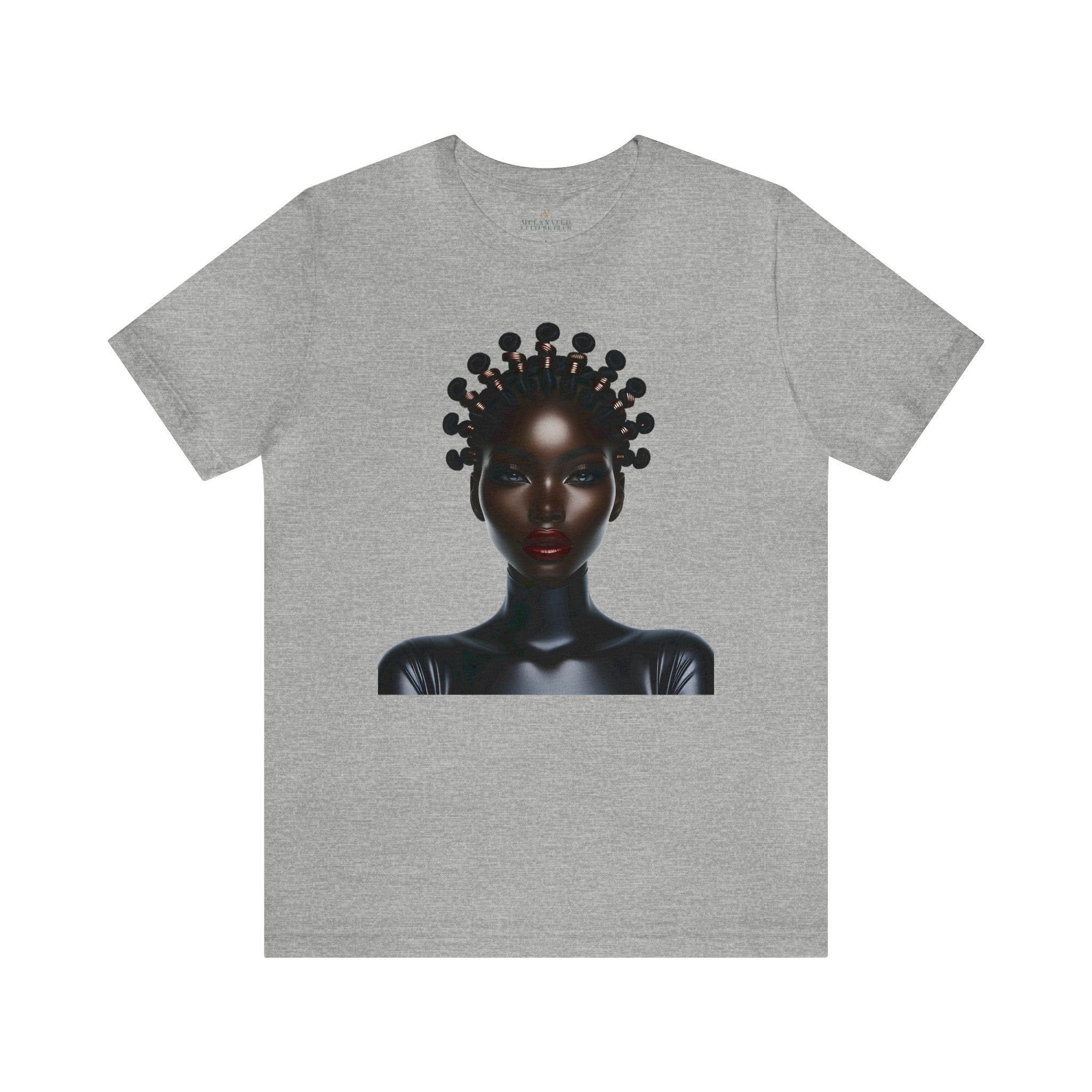 Afrocentric Bantu Knots Tee in athletic grey.