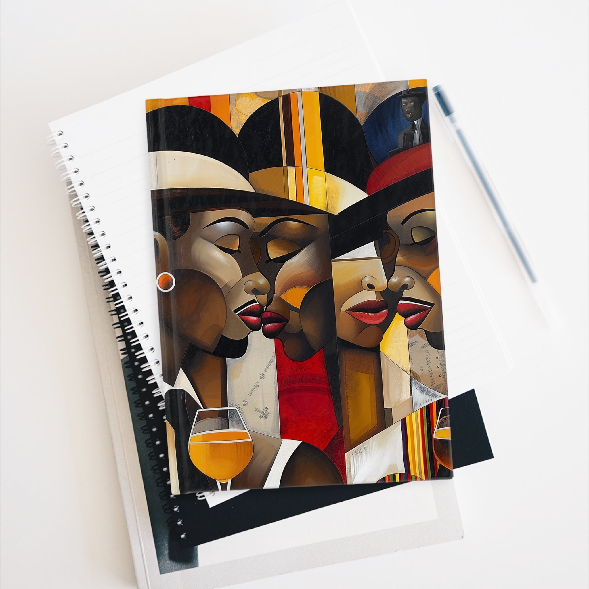 Black Couples Journal featuring a Harlem retro 50s fashionista design in Bauhaus pop art style. A stylish artist sketchbook from the Ladies and Gents Collection, perfect for writing and creative expression.