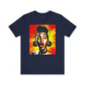 Afrocentric Pop Art Tee Shirt in navy.