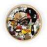 Boss Babe Black Girl Wall Clock featuring Afrocentric cartoon character Markeisha in vibrant graffiti art style. Black woman empowerment decor for modern home or office.