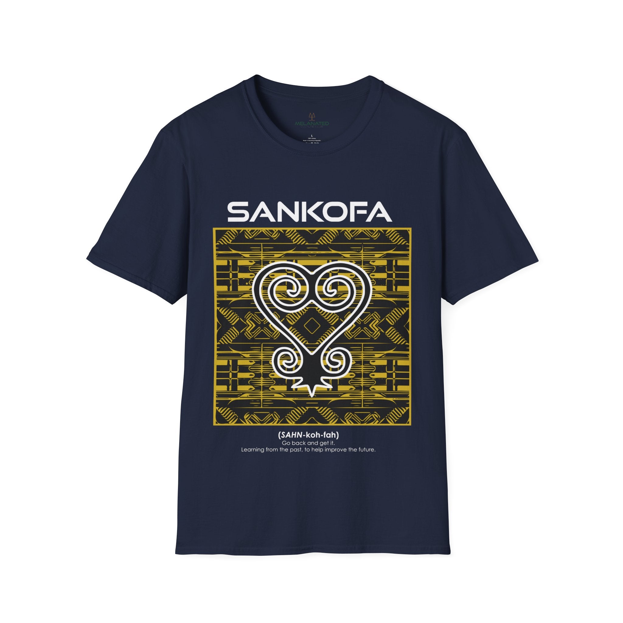 Adinka Sankofa African Tee Shirt in purple.