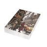 African American Christmas Shoppers Holiday Card featuring stylish Black families shopping in New York City during the holiday season, available as a single card or multipack with white envelopes.