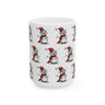 Grinch Snowman Coffee Mug featuring a naughty-looking snowman with a Grinch-inspired face – unique Christmas holiday beverage mug perfect for festive kitchens and seasonal drinks.