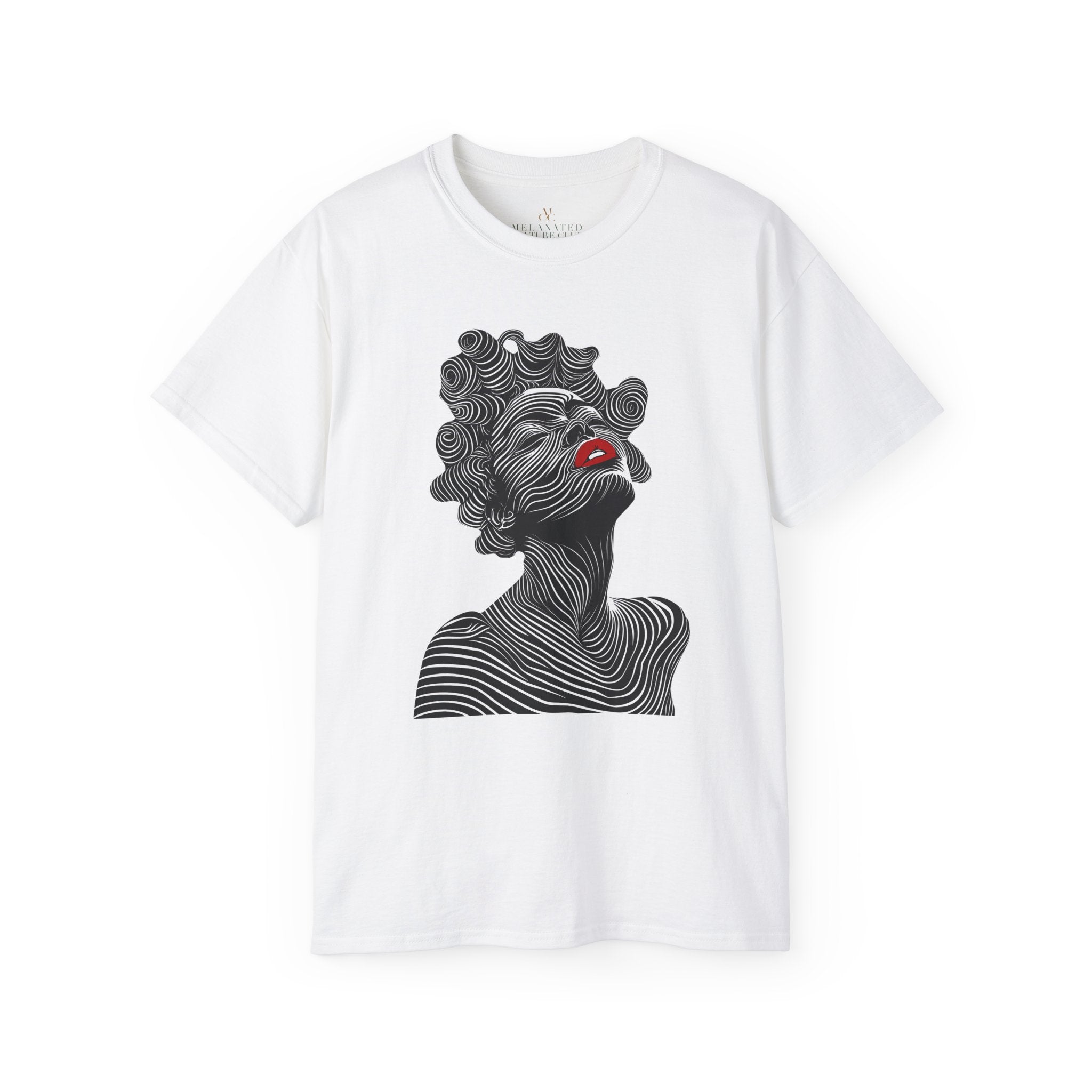 Afrocentric Bantu Knots Tee Shirt in white.