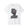 Afrocentric Bantu Knots Tee Shirt in white.