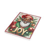Black Santa Christmas Card with the word “JOY,” featuring an African American Santa Claus design, festive Afrocentric holiday greeting card with envelope. (10 cards)