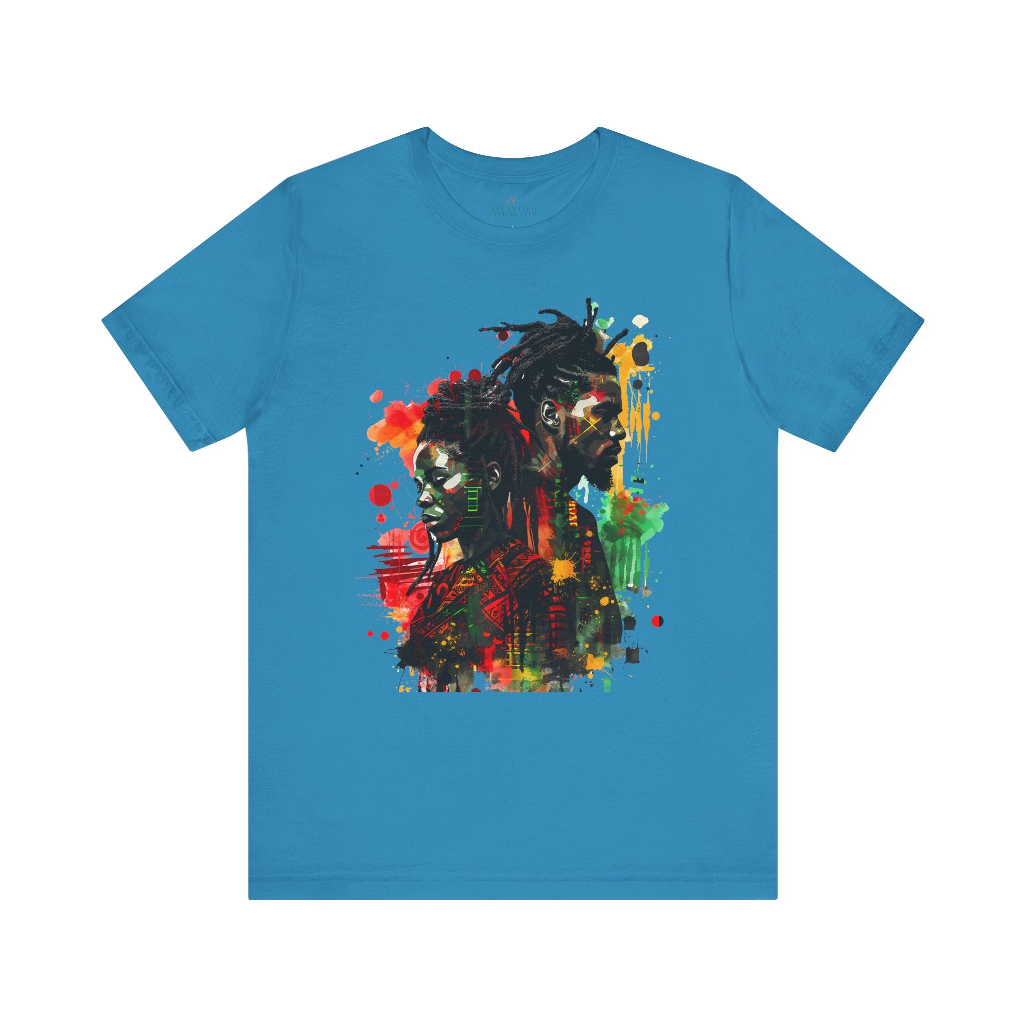 Juneteenth Tee Shirt in aqua.
