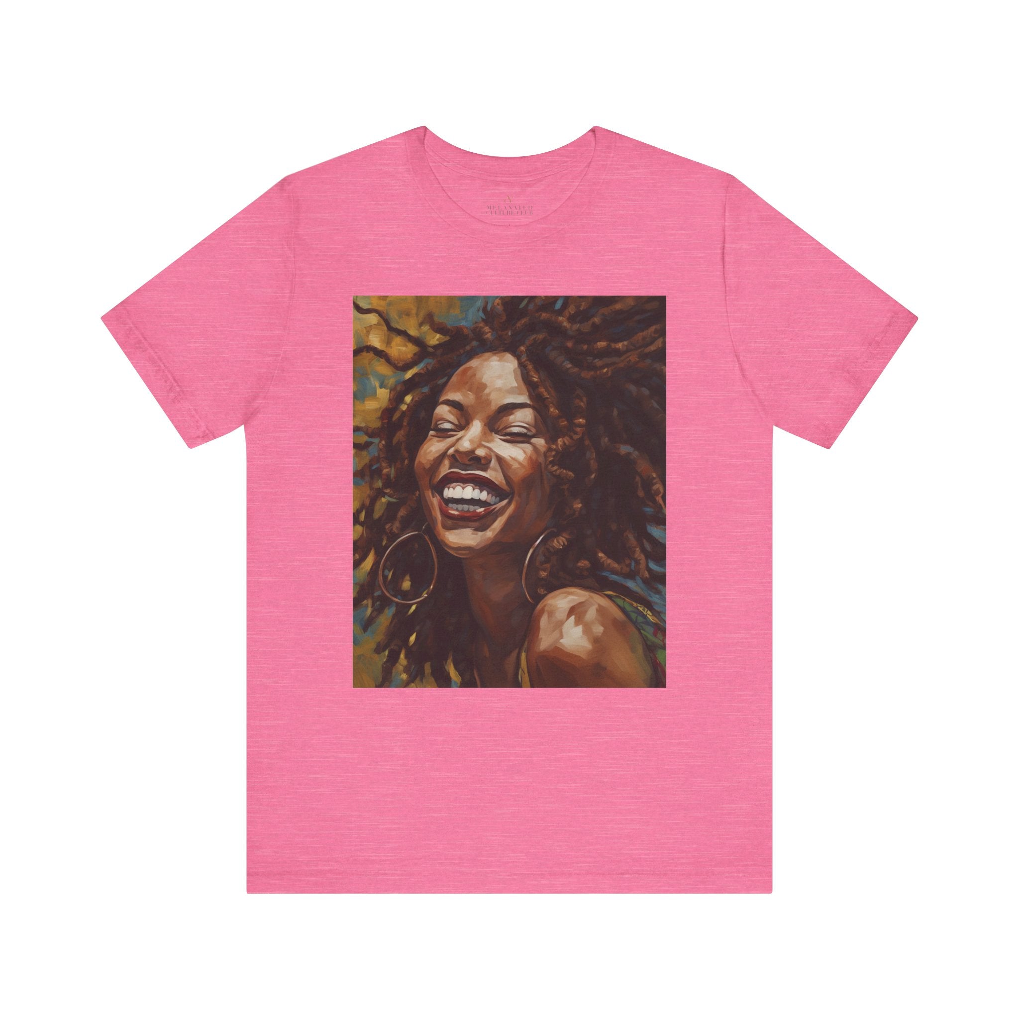 Afro Locs Girl Tee in pink.