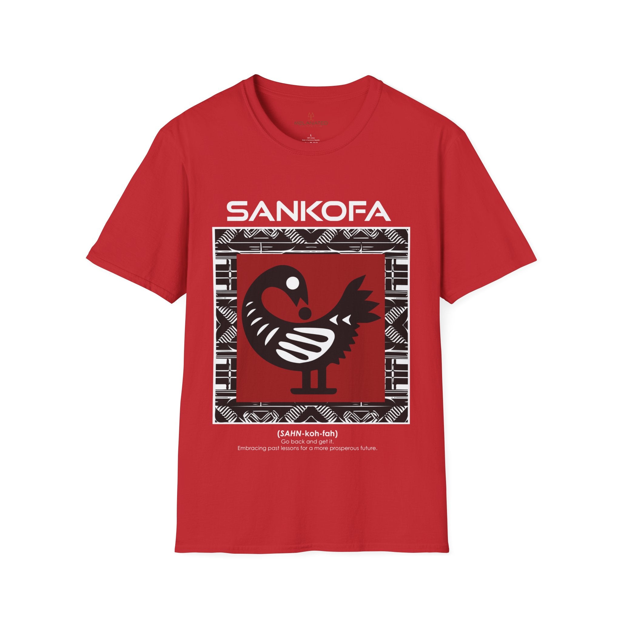 Adinka Sankofa African Tee shirt in red.