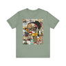 Graphic tee featuring an abstract cartoon-style illustration of a confident Black woman with stylish black-framed eyeglasses and a one-eyed inquisitive stare. The design has a bold, graffiti-inspired look that celebrates Black girl magic, attitude, and self-expression.