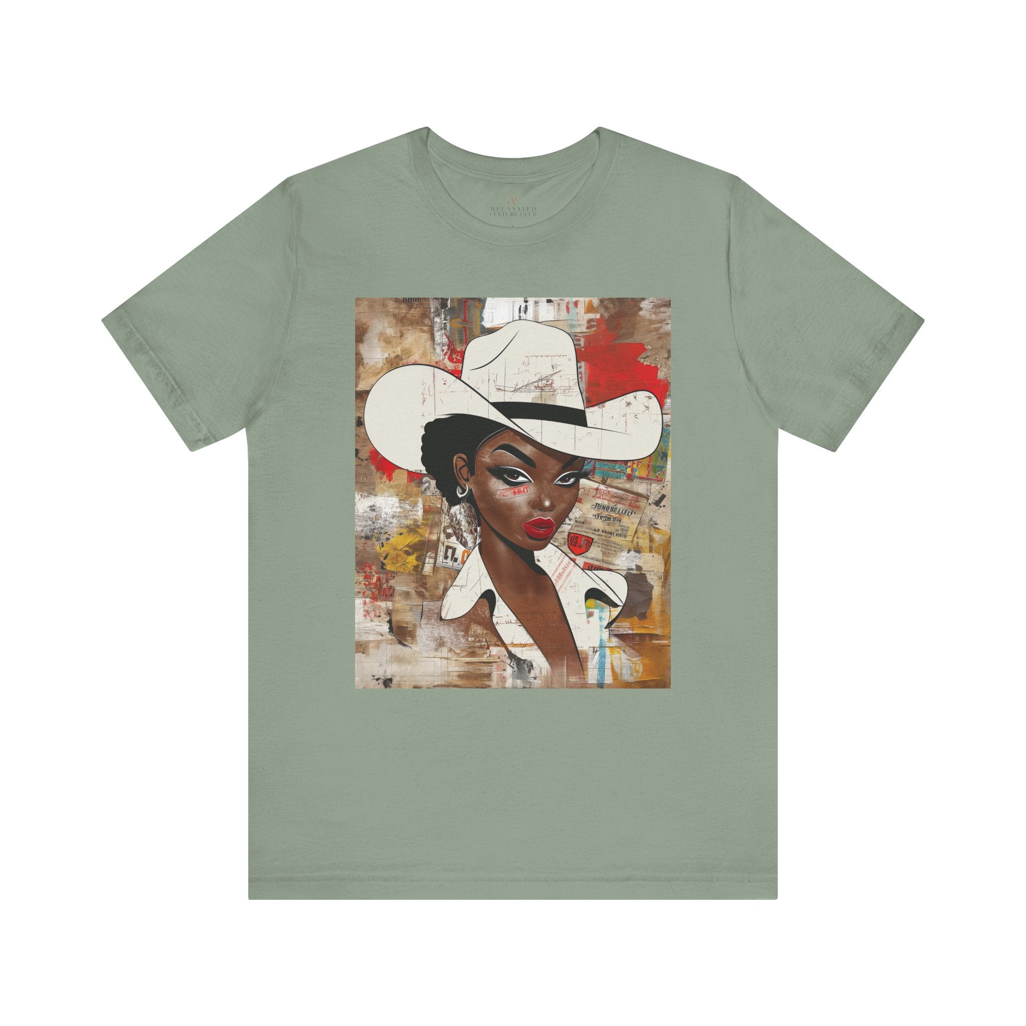 Black Cowgirl Tee Graffiti Cartoon Afrocentric Western Style Tee Brown Skin Cowgirl Tee Edgy African American Shirt Pop Art Tee