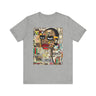 Boss Babe graphic tee featuring an abstract cartoon-style Black woman with bold yellow framed eyeglasses. The design has a vibrant, graffiti-inspired aesthetic that celebrates African American beauty, confidence, and urban art style.