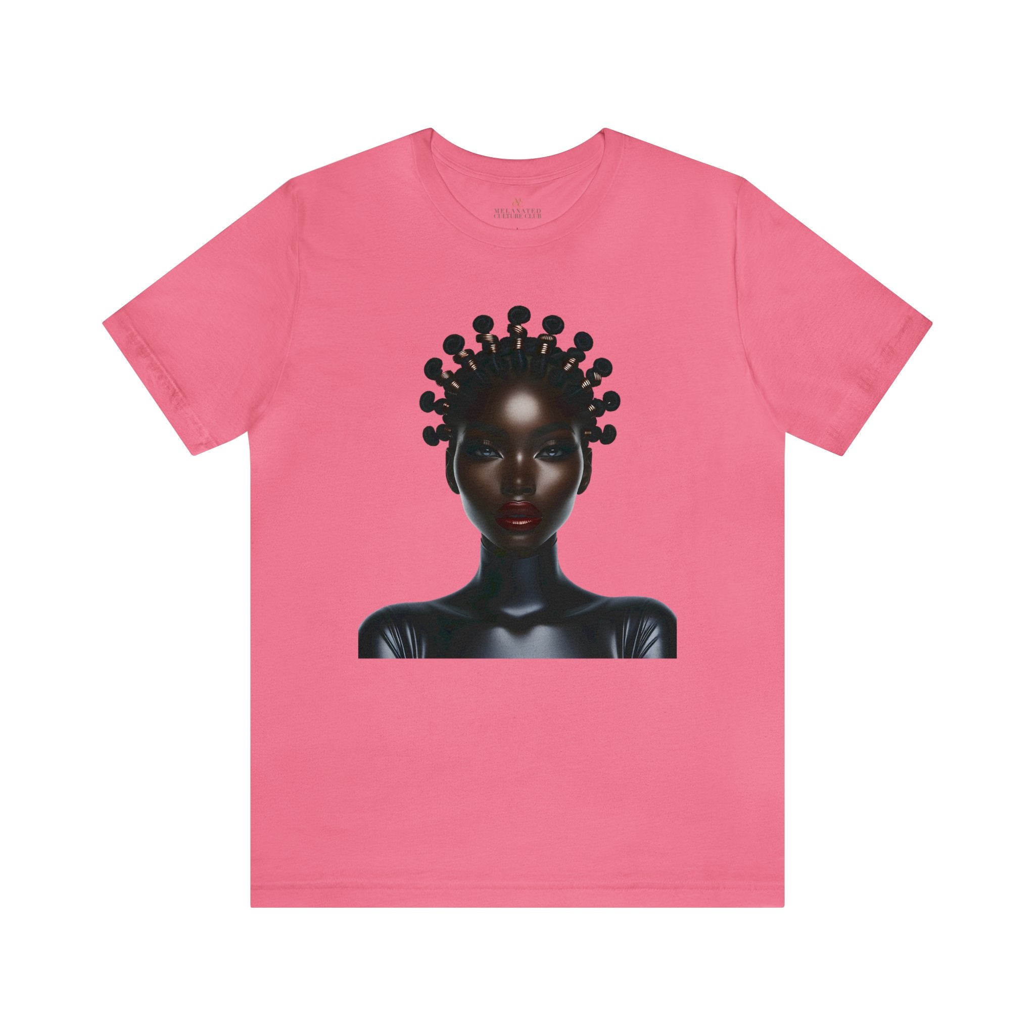 Afrocentric Bantu Knots Tee in pink.