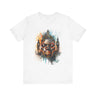 London Abstract African Mask Tee Shirt in white.