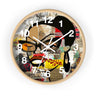 Boss Babe Black Girl Wall Clock featuring Afrocentric cartoon character Markeisha in vibrant graffiti art style. Black woman empowerment decor for modern home or office.