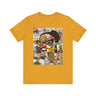 Graphic tee featuring an abstract cartoon-style illustration of a confident Black woman with stylish black-framed eyeglasses and a one-eyed inquisitive stare. The design has a bold, graffiti-inspired look that celebrates Black girl magic, attitude, and self-expression.