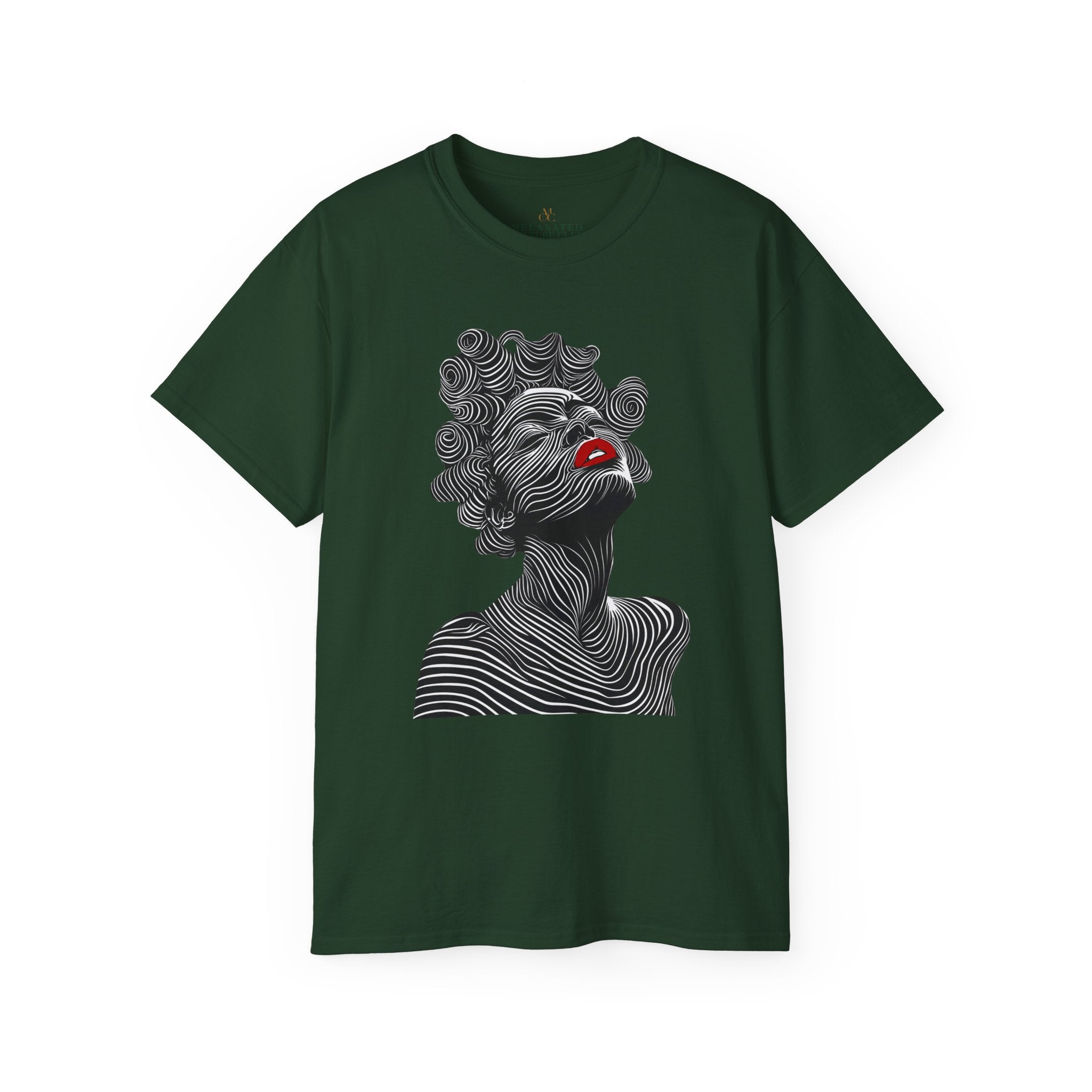 Afrocentric Bantu Knots Tee Shirt in green.
