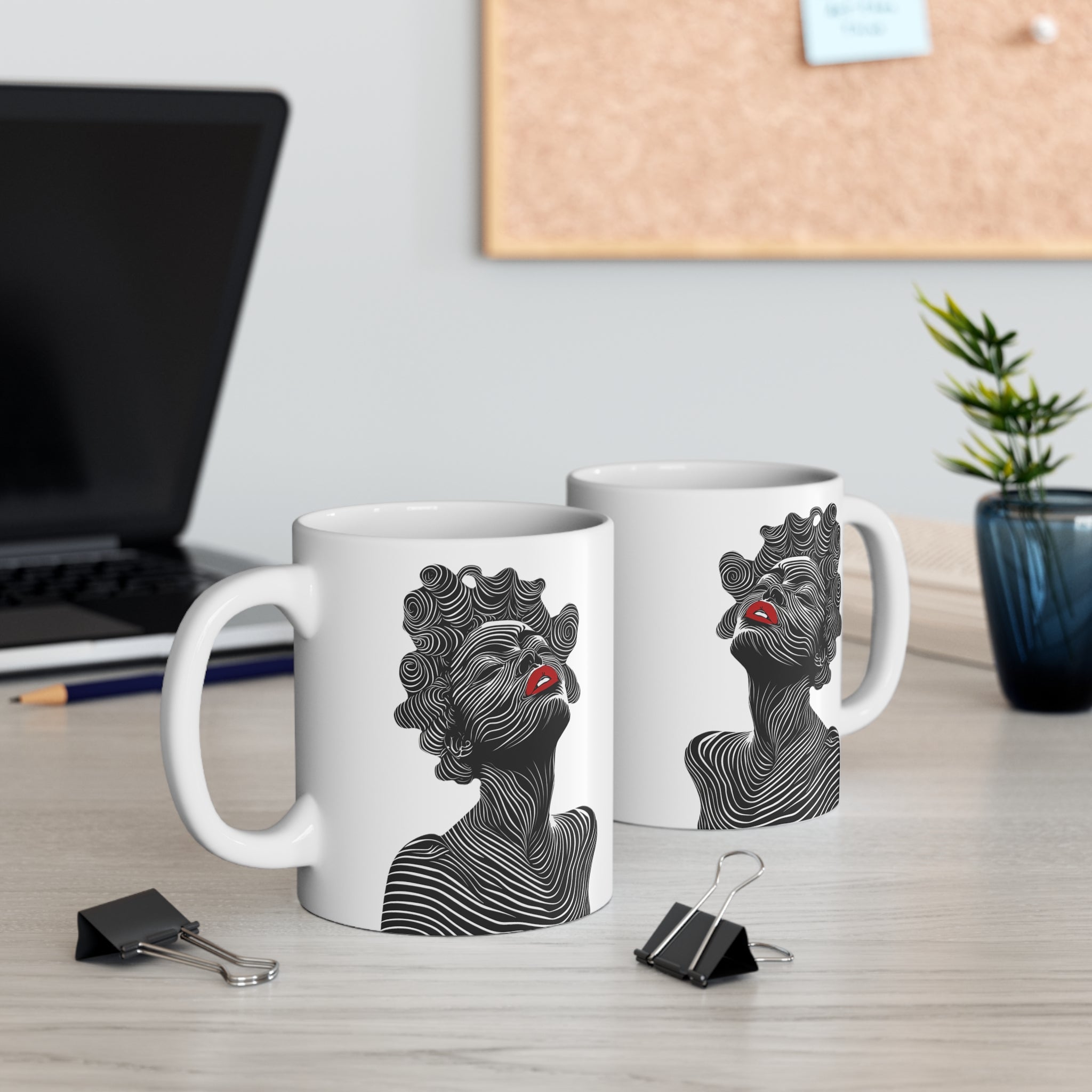Bantu Knots Black Woman Coffee Mug