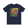 Black Men Golfers Tee Shirt featuring vibrant, colorful golf-inspired design. Perfect golfing attire for African American men who love the sport and celebrate Black culture in golf.