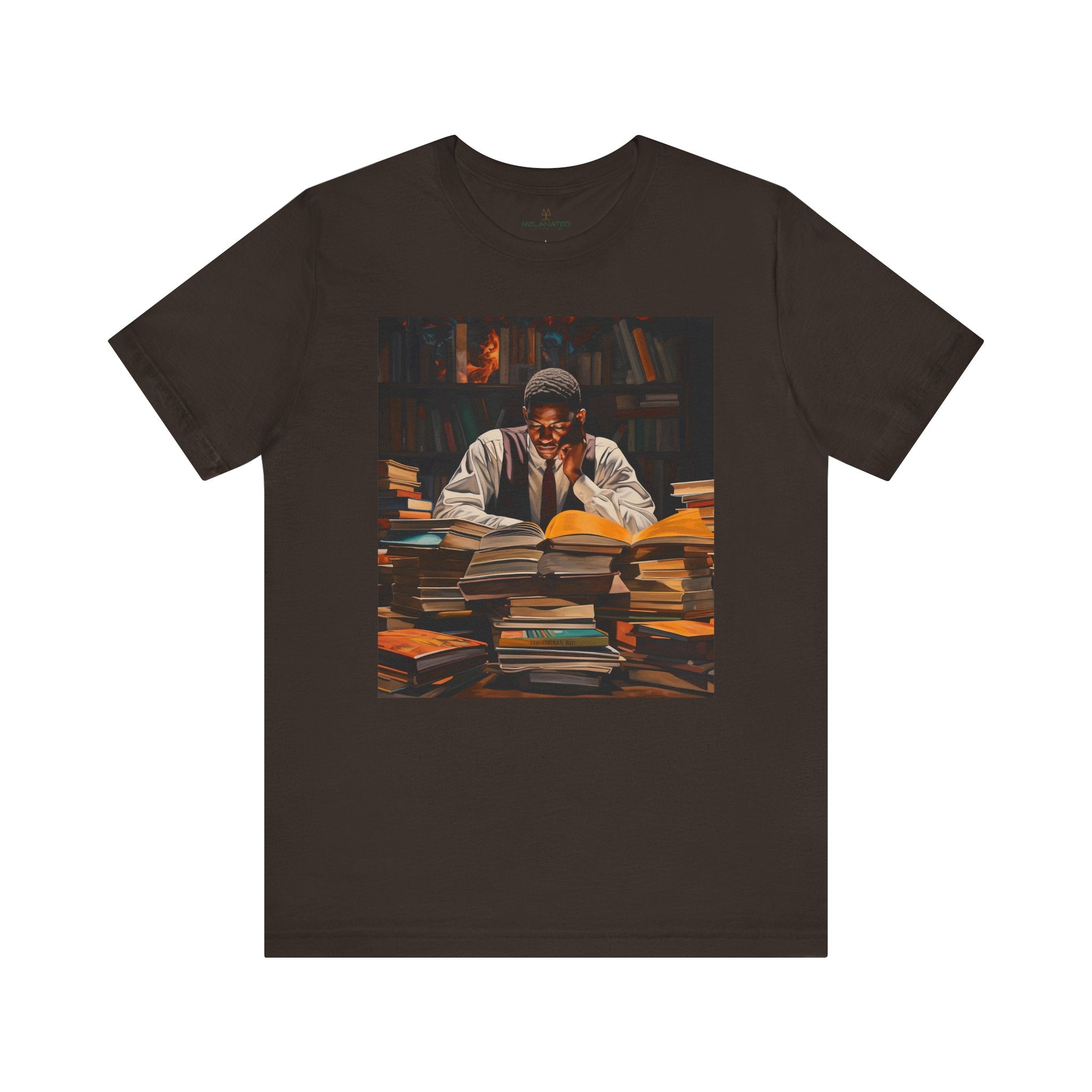 Black Male Student Tee Shirt in brown.