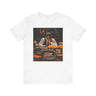 Black Male Student Tee Shirt in white.