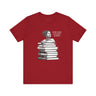 Black Woman Reading Books Tee Shirt in red.