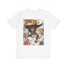 Black Cowgirl Tee featuring a cartoon-style brown skin girl in a graffiti-inspired pop art design. An edgy Afrocentric Western shirt celebrating African American culture and bold streetwear fashion.