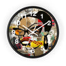 Boss Babe Black Girl Wall Clock featuring Afrocentric cartoon character Markeisha in vibrant graffiti art style. Black woman empowerment decor for modern home or office.
