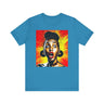 Afrocentric Pop Art Tee Shirt in aqua.