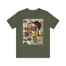 Graphic tee featuring an abstract cartoon-style illustration of a confident Black woman with stylish black-framed eyeglasses and a one-eyed inquisitive stare. The design has a bold, graffiti-inspired look that celebrates Black girl magic, attitude, and self-expression.