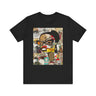 Graphic tee featuring an abstract cartoon-style illustration of a confident Black woman with stylish black-framed eyeglasses and a one-eyed inquisitive stare. The design has a bold, graffiti-inspired look that celebrates Black girl magic, attitude, and self-expression.