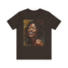 Afro Locs Girl Tee in brown.