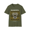 Adinka Sankofa African Tee Shirt in olive.