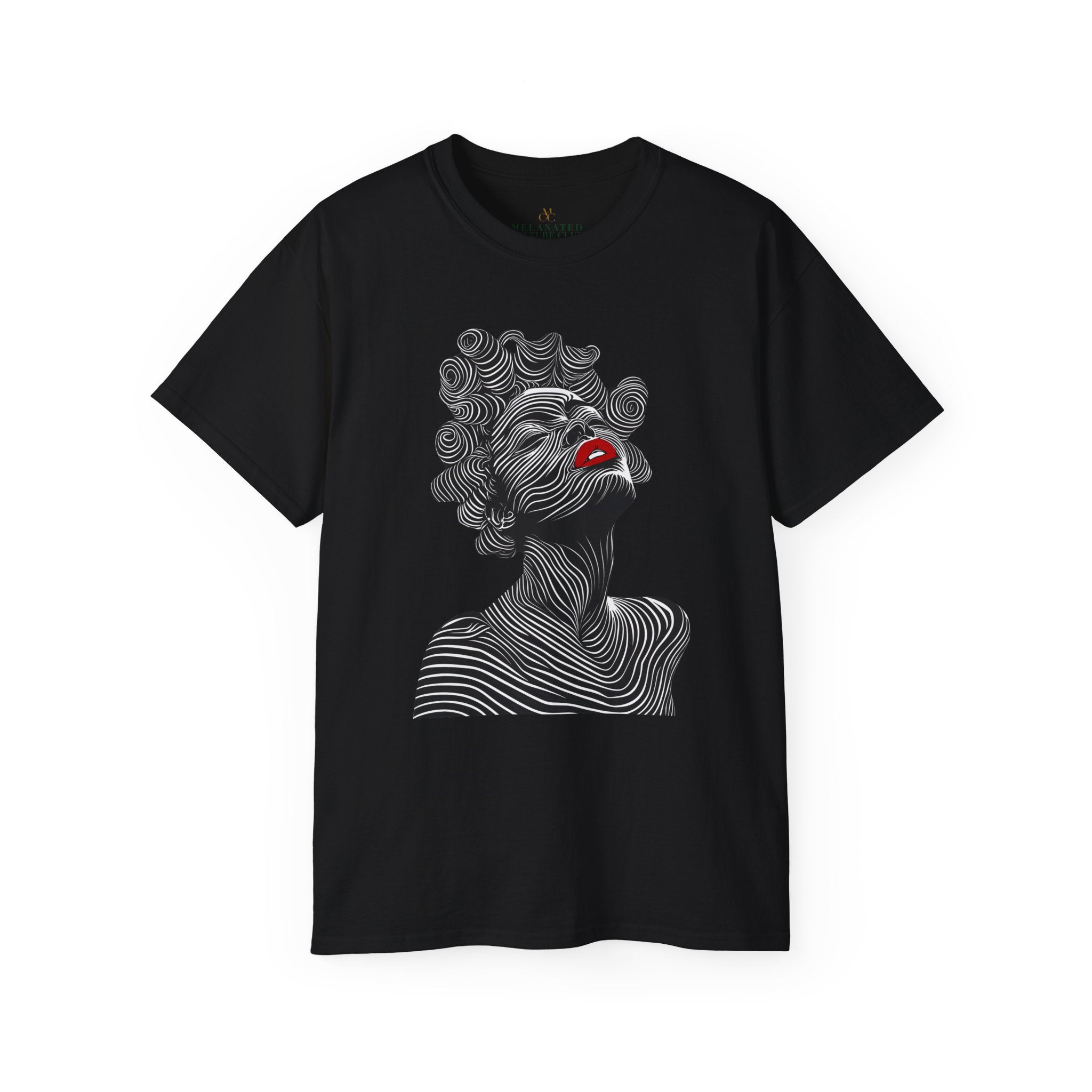 Afrocentric Bantu Knots Tee Shirt in black.