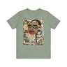 Boss Babe graphic tee featuring an abstract cartoon-style Black woman with bold yellow framed eyeglasses. The design has a vibrant, graffiti-inspired aesthetic that celebrates African American beauty, confidence, and urban art style.