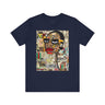 Boss Babe graphic tee featuring an abstract cartoon-style Black woman with bold yellow framed eyeglasses. The design has a vibrant, graffiti-inspired aesthetic that celebrates African American beauty, confidence, and urban art style.