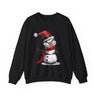 Snowman Grinch Sweatshirt featuring a unique snowman with a naughty, Grinch-inspired face – festive holiday Christmas sweater perfect for parties and seasonal wear.