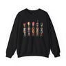 Black Nutcracker Soldiers Sweatshirt featuring African American nutcracker soldier designs, holiday Christmas apparel, ugly sweater gift, festive holiday party celebration crewneck.