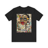 Boss Babe graphic tee featuring an abstract cartoon-style Black woman with bold yellow framed eyeglasses. The design has a vibrant, graffiti-inspired aesthetic that celebrates African American beauty, confidence, and urban art style.