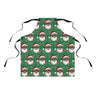 Black Santa Chef Apron featuring African American Santa Claus with candy canes, festive holiday kitchen apron perfect for Christmas cooking, baking, and family dinners.
