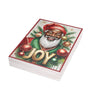 Black Santa Christmas Card with the word “JOY,” featuring an African American Santa Claus design, festive Afrocentric holiday greeting card with envelope. (30 cards)