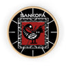 Adinkra Sankofa Wall Clock featuring the Ghanaian “Go Back and Get It” bird symbol. Afrocentric wall decor celebrating African heritage and ancestral wisdom.