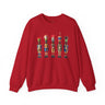 Black Nutcracker Soldiers Sweatshirt featuring African American nutcracker soldier designs, holiday Christmas apparel, ugly sweater gift, festive holiday party celebration crewneck.